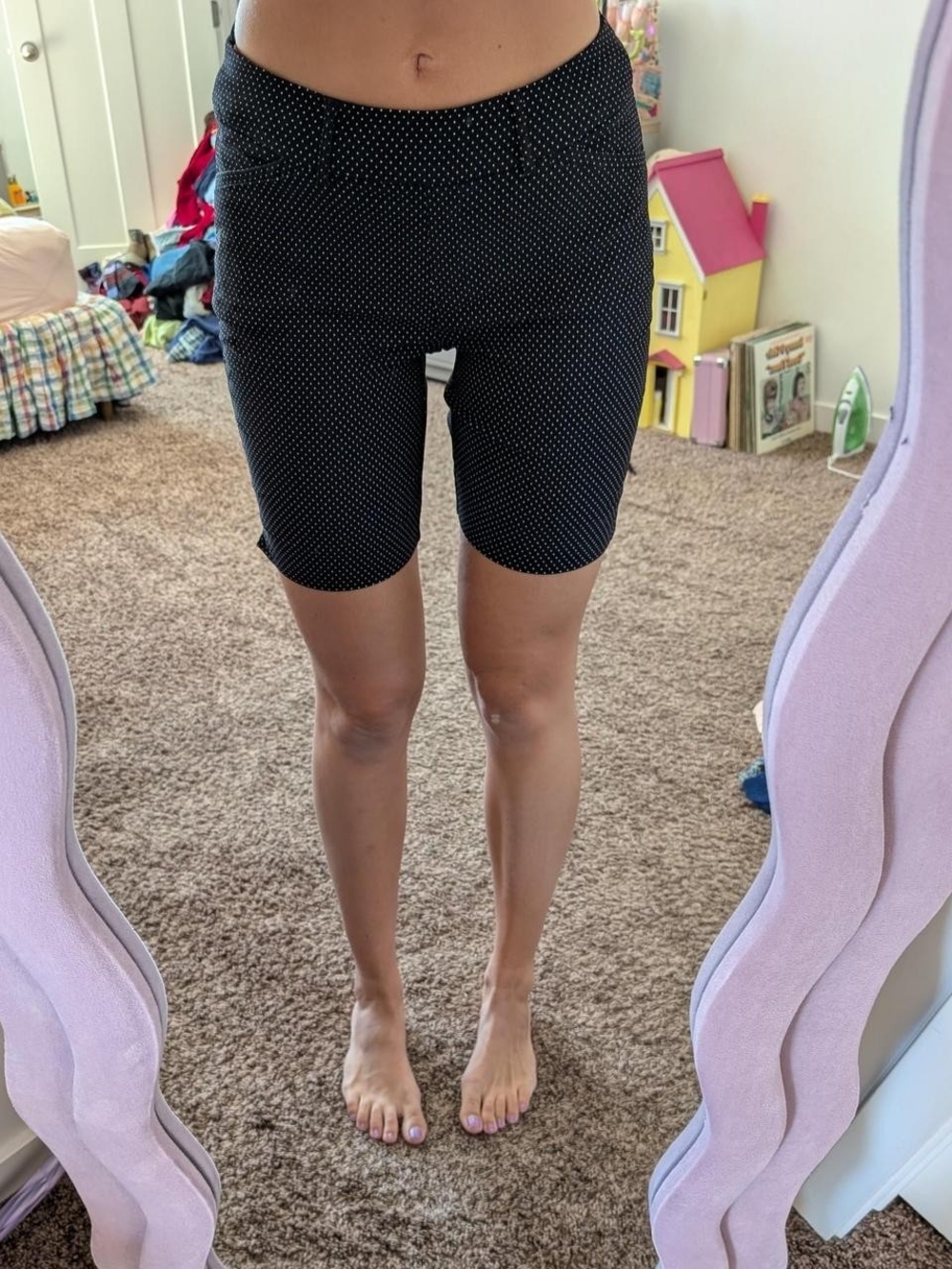 Vintage Black Polka Dot Bermuda Shorts Size Medium